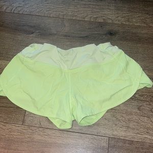 Neon Yellow/Green Size 4 Lululemon Speed Shorts